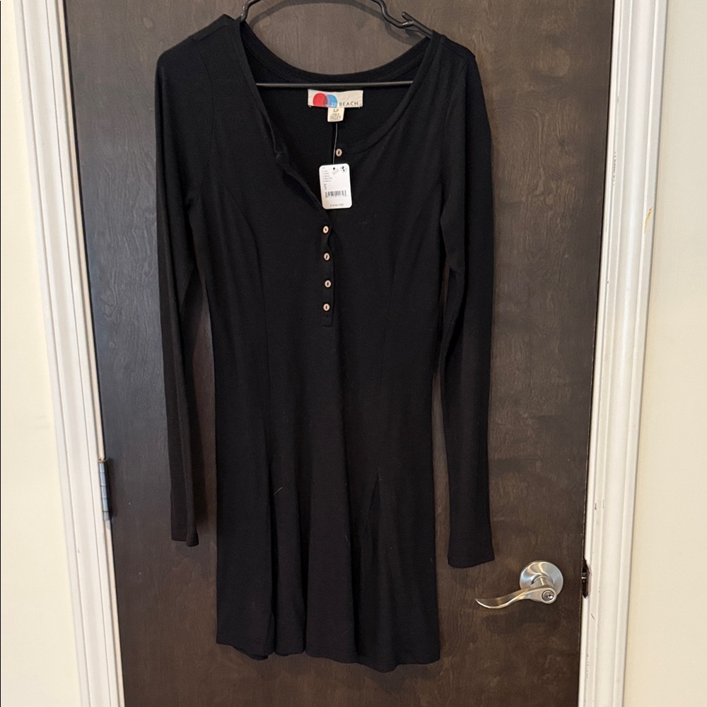 Free People Black Long Sleeve Dress